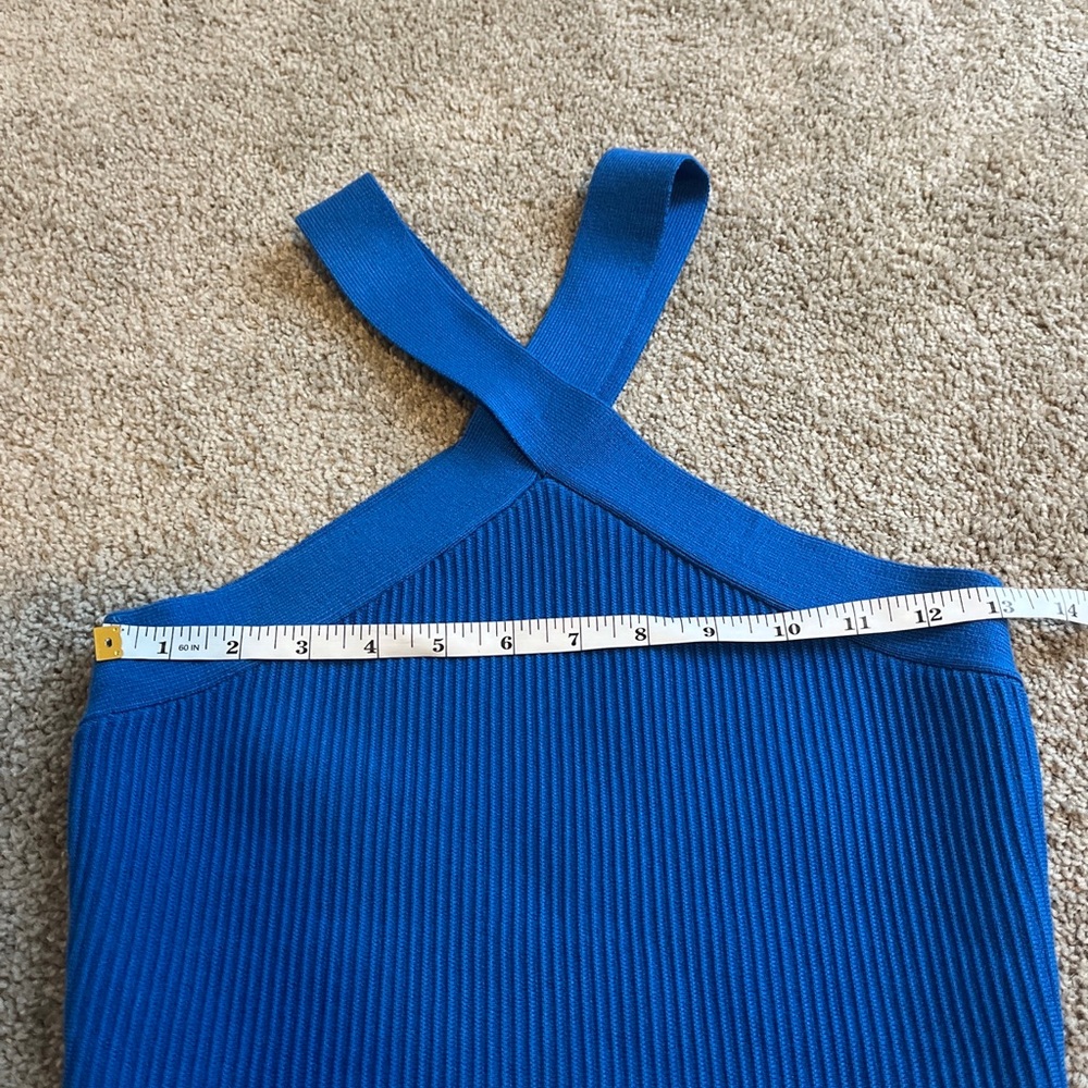 House Of Harlow 1960 Royal Blue Ribbed Knit Top Shirt Size Medium - Picture 3 of 6
